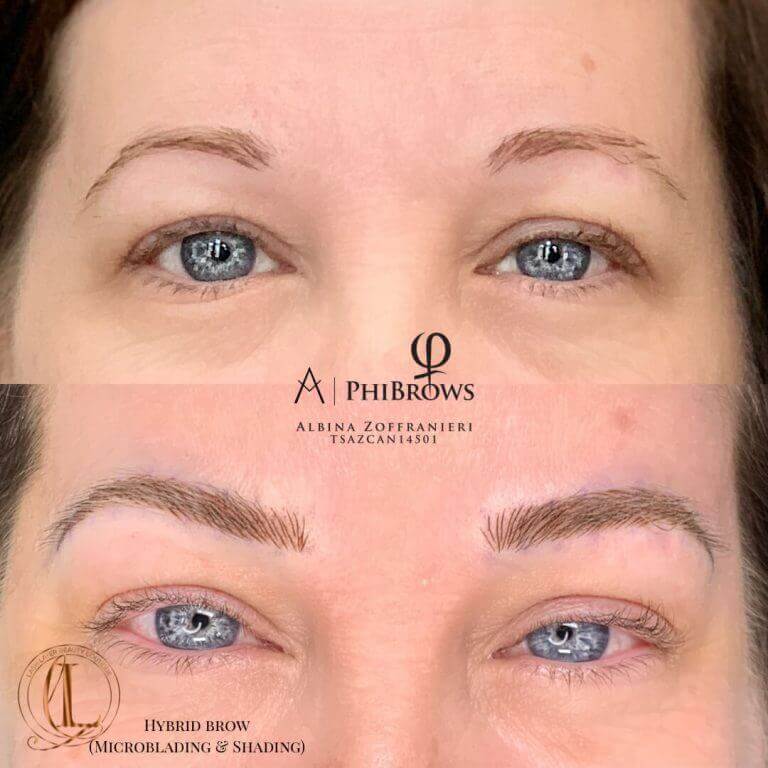 Microblading Before and After at Lash Layer Pickering