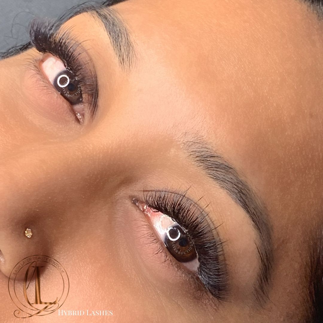 Hybrid Lashes on Brown Eyes