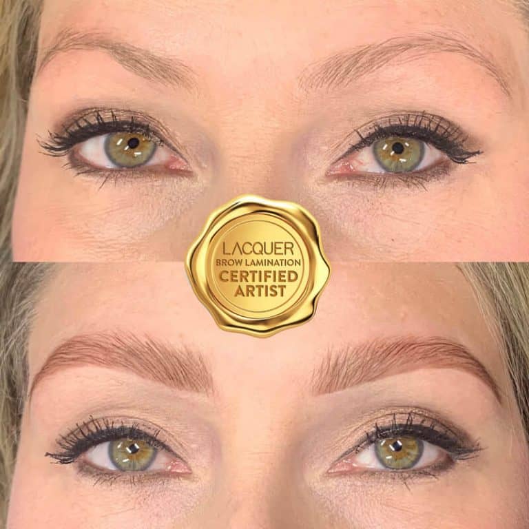Eyebrow Lamination on blonde client
