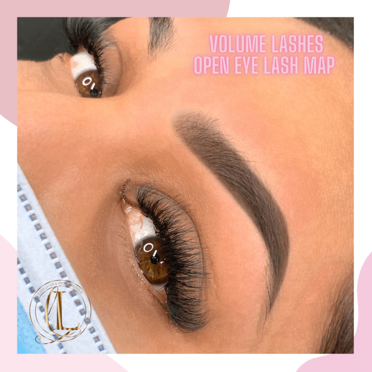 Volume eyelash extensions on hazel brown eyes done at Lash layer boutique PIckering